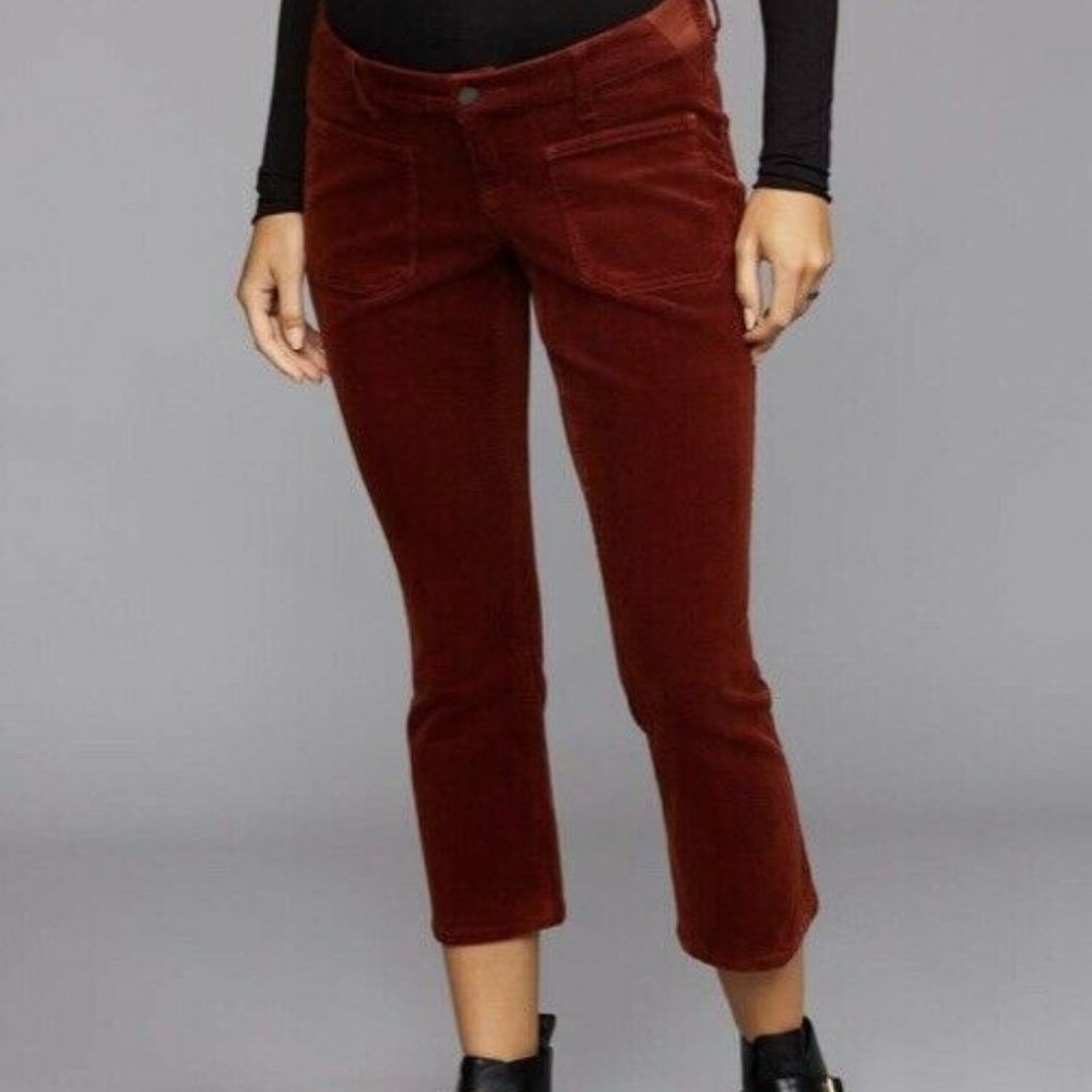 Led Luxe Essentials Maternity Brown Corduroy Pants - image 1